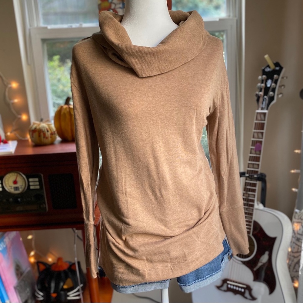 Camel Turtleneck Jersey Tunic - M - Merona